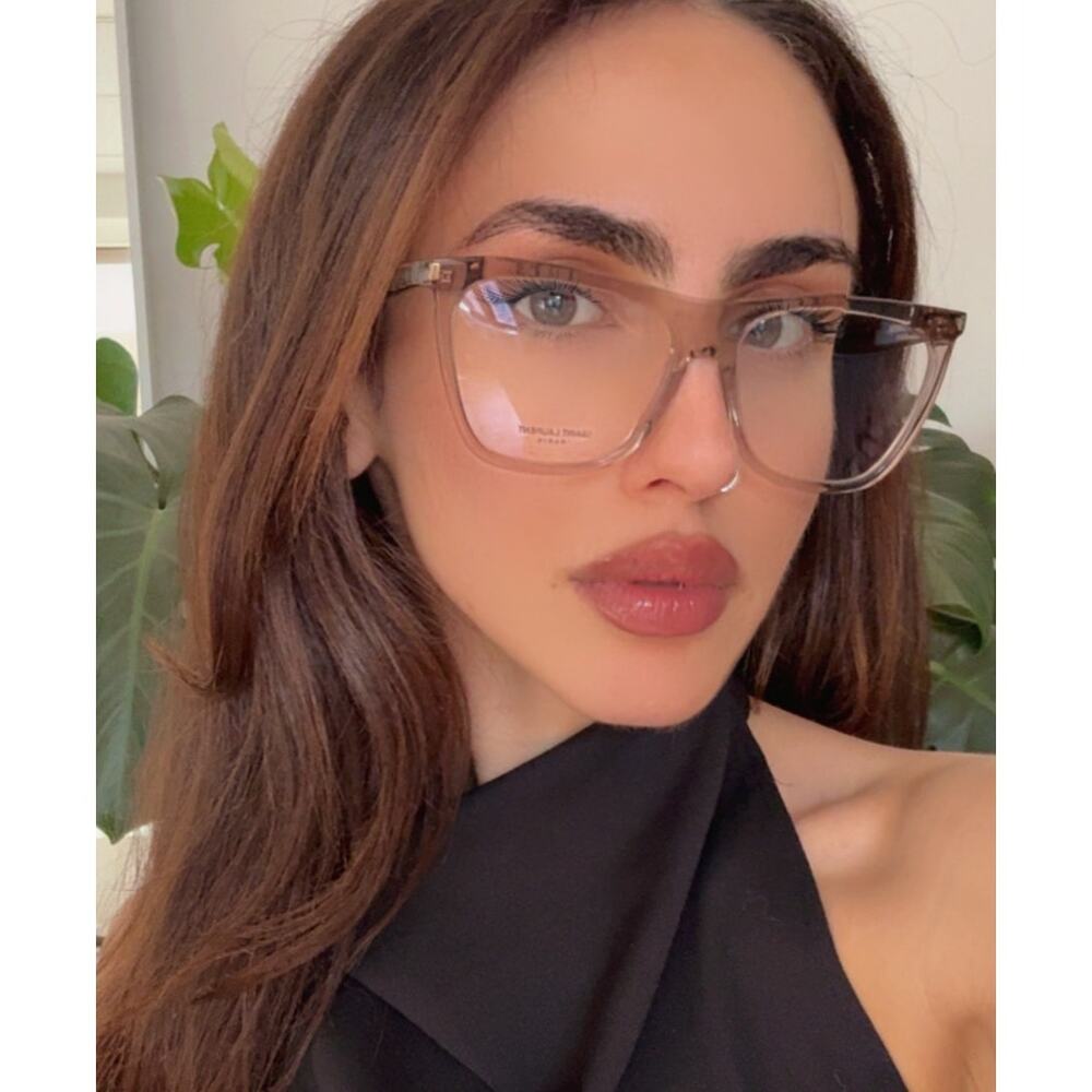 NEW Saint Laurent SL518 Transparent Beige Eyeglasses Frames - Picture 1 of 8